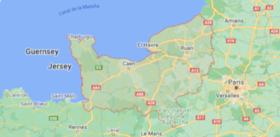 Mapa de la Normandía Francesa